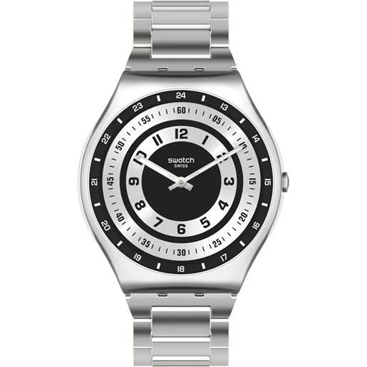 Swatch / rings of irony / orologio unisex / quadrante grigio / cassa e bracciale acciaio