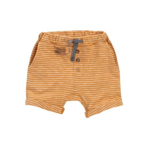 People Wear Organic baby shorts in cotone bio - col. Righe giallo ocra