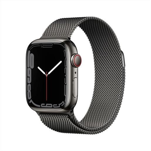 Apple - watch series 7 gps+cellular 45mm acciaio-maglia milanese grafite