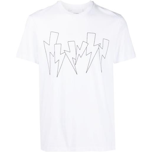 Neil Barrett t-shirt con stampa thunderbolt - bianco