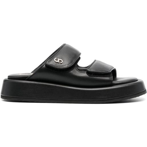 Casadei sandali slides con placca logo - nero