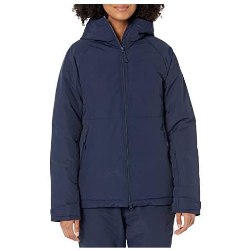 Amazon Essentials giacca da neve in materiale isolante a manica lunga resistente all'acqua con cappuccio donna, blu marino, xl