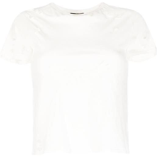 Cynthia Rowley t-shirt con dettagli a strappi - bianco