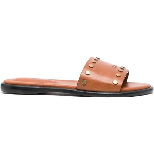 ISABEL MARANT sandali slides con borchie - marrone
