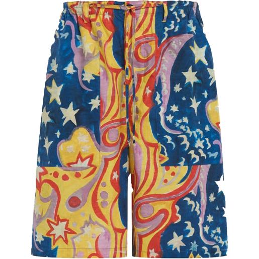 Marni shorts con stampa grafica - blu