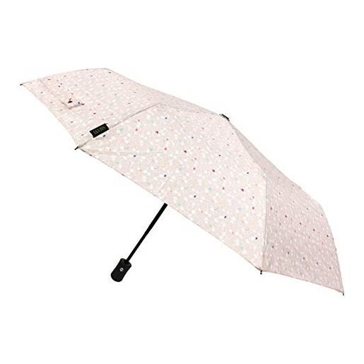 SMATI ombrello pieghevole compatto SMATI - apertura e chiusura automatica;8 costole in fibra di vetro;Antivento;Robusto;Grande classico;Ombrello da donna;Ombrello da uomo;Design magritte pale pink. 