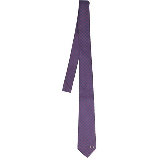 GUCCI cravatta gg mono horsebit in seta jacquard 7cm