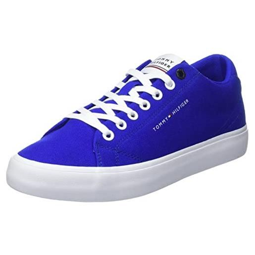 Tommy Hilfiger sneakers vulcanizzate uomo core low canvas scarpe, blu (ultra blue), 41 eu