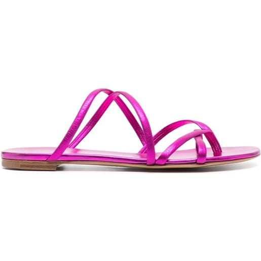 Casadei sandali slides metallizzati - rosa