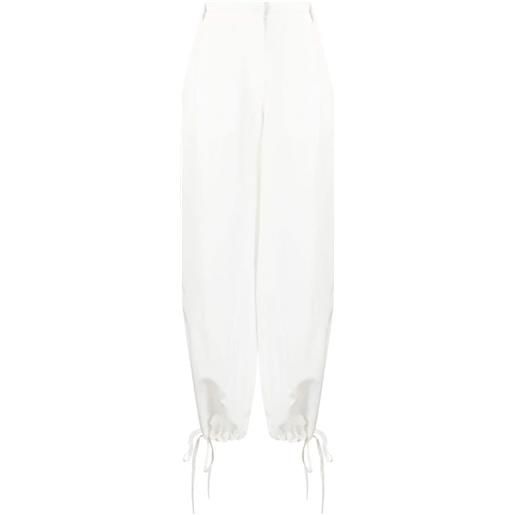 MSGM pantaloni con vita elasticizzata - bianco