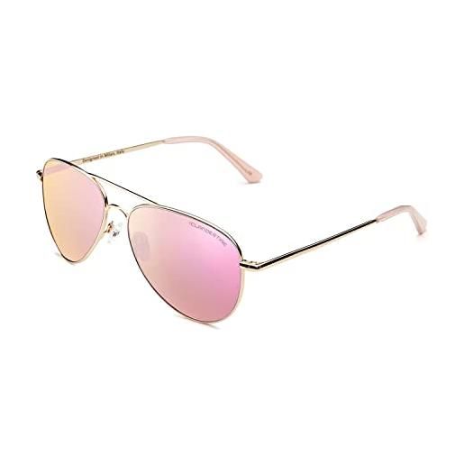 CLANDESTINE - occhiali da sole a10 gold rose - lenti in nylon a specchio e montatura in acciaio inossidabile - occhiali da sole unisex- smart vision technology - più nitidezza e meno riflessi