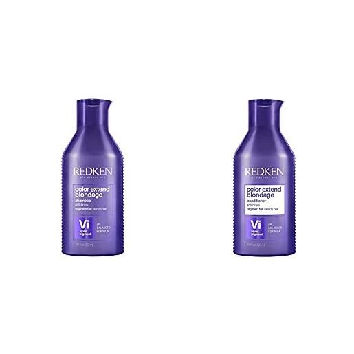 Redken color extend blondage shampoo 300ml + balsamo 300ml | routine professionale anti-giallo per capelli biondi o decolorati