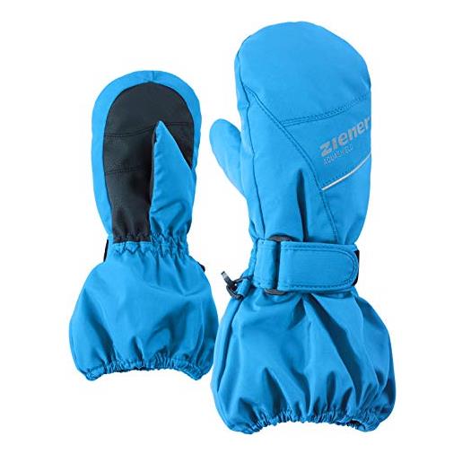 Ziener lomodi as(r) mitten glove junior, guanti da sci/sport invernali, caldi, traspiranti bambino, persiano blu, 98cm