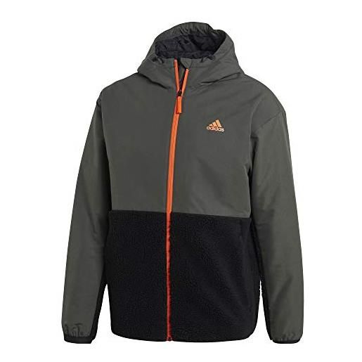 adidas sherpa zip jacke, giacca uomo, legear/nero, xxl