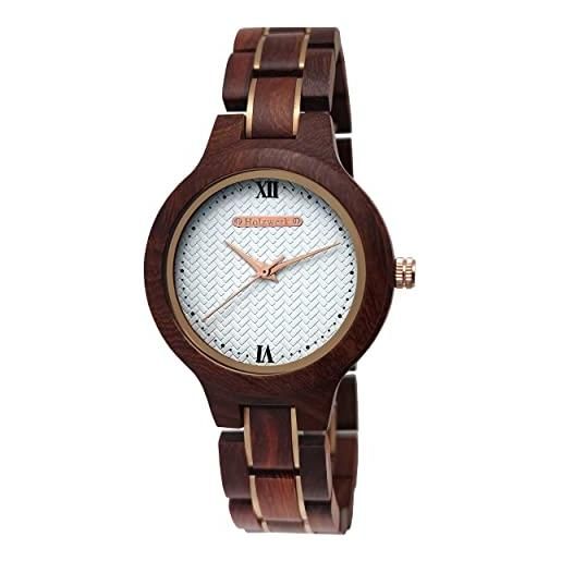 Holzwerk Germany® orologio da donna in legno ecologico naturale marrone rosa oro bianco legno orologio analogico classico orologio al quarzo