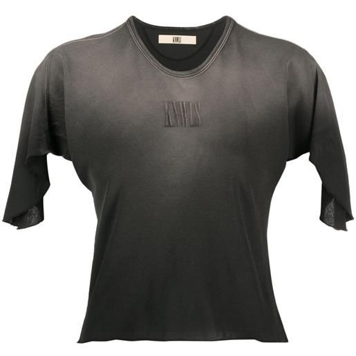 KNWLS t-shirt crop con stampa - grigio