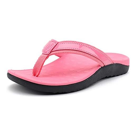 CELANDA infradito da donna estate uomo flip flop sandali ortopedici arch support antiscivolo comode ciabatte da spiaggia e piscina nero taglia：35 eu