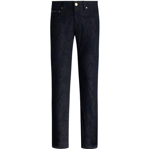 ETRO jeans slim con effetto jacquard - blu