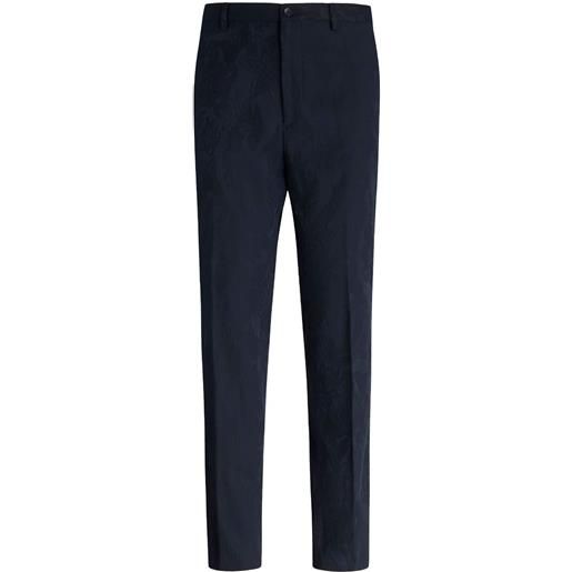 ETRO pantaloni crop slim jacquard - blu