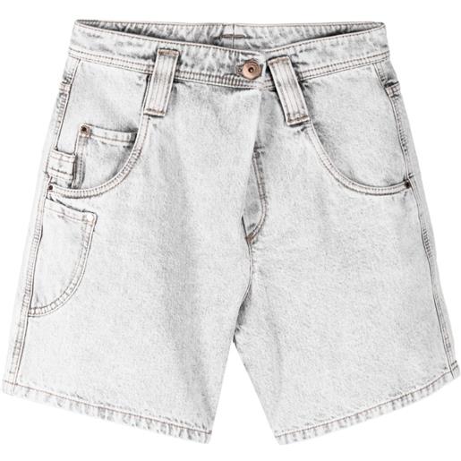 Brunello Cucinelli shorts denim con tasche - grigio