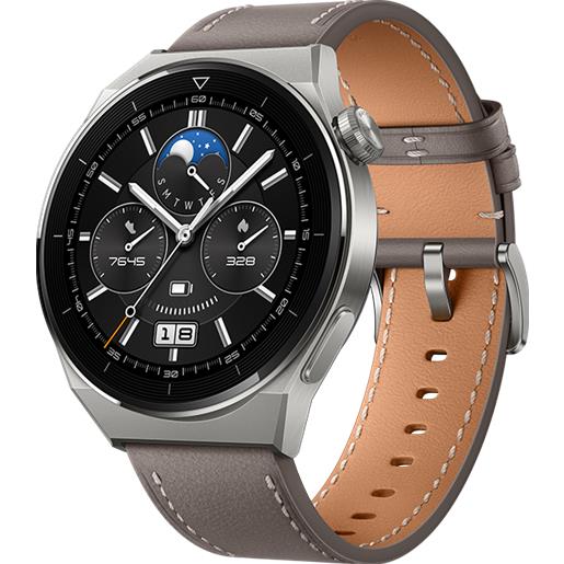 Huawei watch gt3 pro 46mm gray leather smartwatch