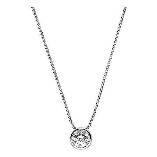 Joop!Collana con ciondolo collana da donna in argento 925, con zirconi sintetici, 42+3 cm, argento, fornita in confezione regalo per gioielli, 2030996