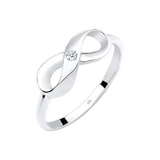 DIAMORE elli diamonds anello donne simbolo di infinito con diamante (0.03 ct. ) in argento sterling 925