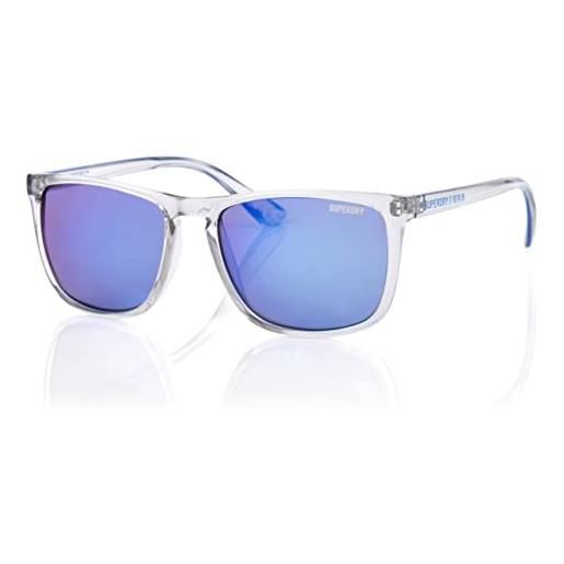Superdry sds shockwave occhiali da sole 153 crystal blue/blue mirror, specchio blu cristallo/blu, taglia unica