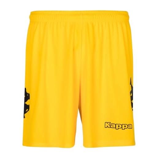 Kappa talbino short pantaloncini da calcio, uomo, uomo, 304ip40, giallo/nero, xxl
