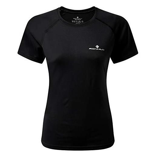Ronhill donna core s/s tee maglietta p/e, all black, 16