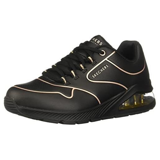 Skechers uno 2 golden trim, sneaker donna, black gel, 37.5 eu