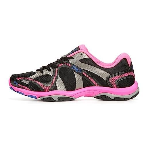 Ryka women's influence training shoe, black/atomic pink/royal blue/forge grey, 7 m us