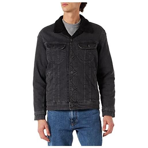 Lee sherpa jacket giacca di jeans, gravel stone, small uomini