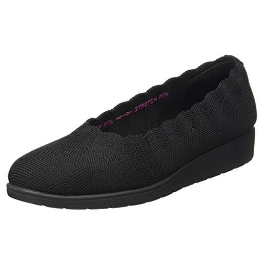 Skechers cleo flex zeppa spellbind, scarpe da ginnastica donna, maglia nera, 38 eu