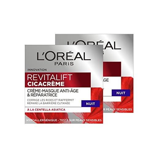 L'Oréal Paris Revitalift - crema maschera antietà/riparatrice notte - set di 2