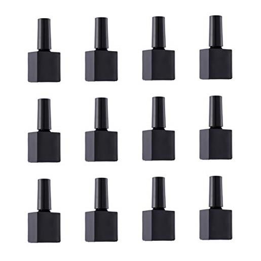 Beaupretty 12 pz bottiglia di smalto per unghie vuota ricarica bombole per smalto nero flacone per manicure bottiglie di campioni per nail art 10ml