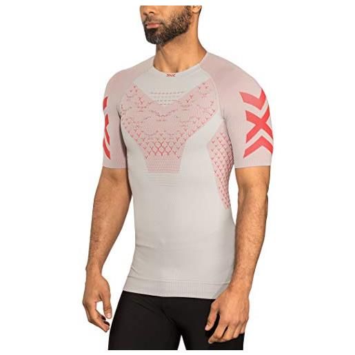 X-Bionic twyce 4.0 run shirt short sleeve men, uomo, dolomite grey/sunset orange, xxl