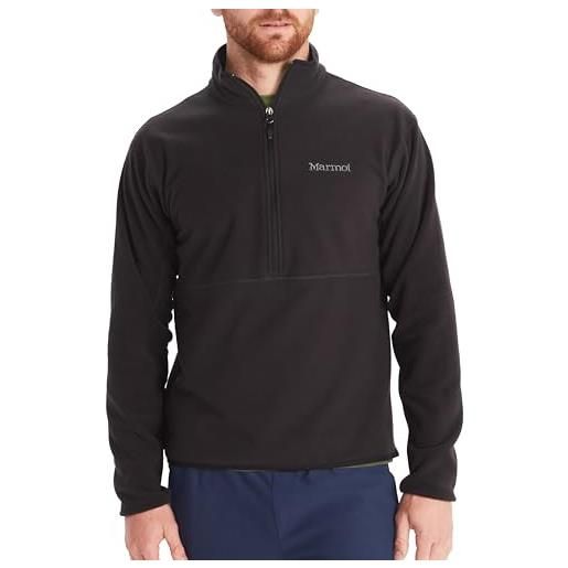Marmot uomo rocklin 1/2 zip, calda giacca in pile, giacca outdoor con zip integrale, scaldacorpo traspirante e resistente al vento, black, xxl