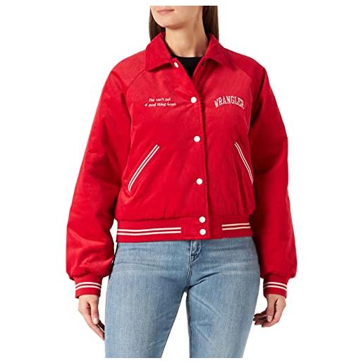 Wrangler corduroy bomber giacche, formula red, large da donna