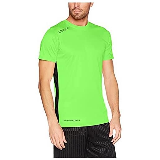 uhlsport essential trikot ka, maglietta uomo, verde fluo/nero, xxxl