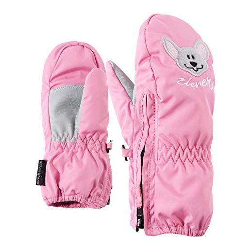 Ziener baby le zoo minis - guanti da sci unisex, bambino unisex, 801952, flamingo pink. Graphite, 104