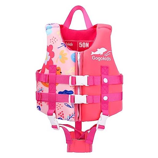 Gogokids kids swim vest float jacket, bambino nuoto allenamento galleggiante costume da bagno assist costumi da bagno per 8-35kg 7-9 anni ragazze
