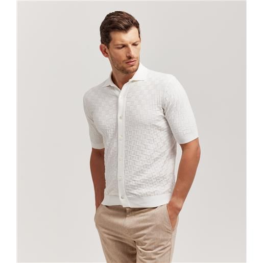 S. Moritz t-shirt collo camicia punto quadretto - cotone