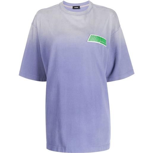 We11done t-shirt con applicazione oversize - blu