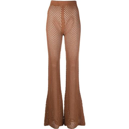 Laneus pantaloni semi trasparenti - marrone