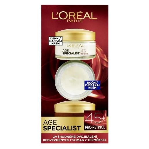 L'Oréal Paris age specialist 45+ cofanetti crema giorno age specialist 45 spf20 50 ml + crema notte age specialist 45 50 ml per donna