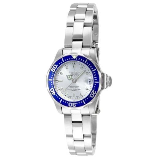 Invicta pro diver - orologio da donna in acciaio inossidabile con movimento al quarzo, blu/argento - 24 mm