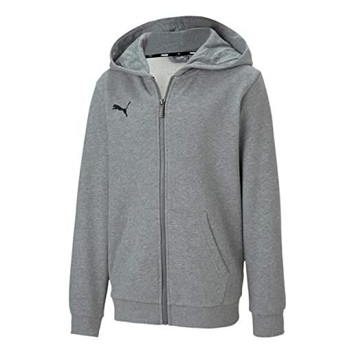 Puma teamgoal 23 casuals hooded jacket jr, giacca con cappuccio unisex bambini, medium gray heather, 164