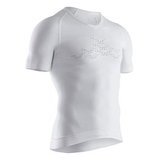 X-Bionic energizer 4.0 light shirt v neck short sleeve men t shirt, uomo, arctic white, s