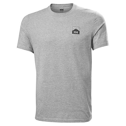 Helly Hansen t-shirt maglietta nord graphic hh, 949 grigio melange, xxl, uomo
